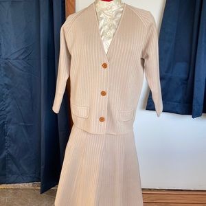 Vintage Italian wool cream two-piece suit.